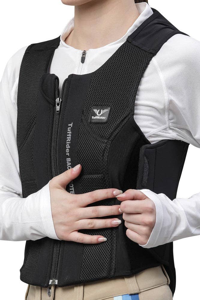 TuffRider Back Protector: Black / Medium