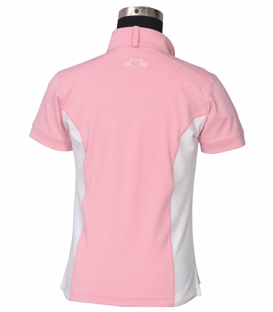 Equine Couture Children's Cara Short Sleeve Show Shirt: White / Medium