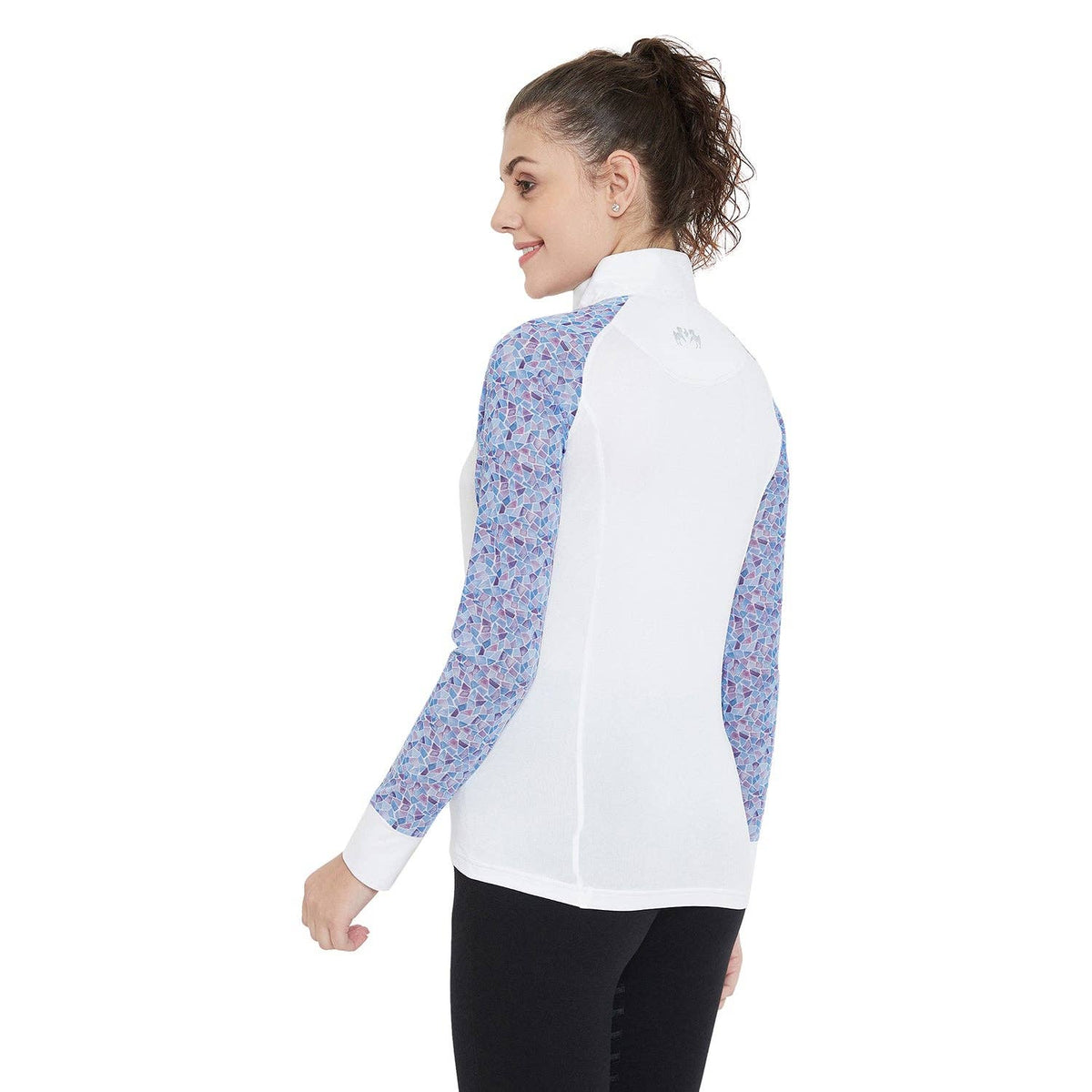 Equine Couture Women Smyrna Printed Long Sleeve Show Shirt: Wines / 1X