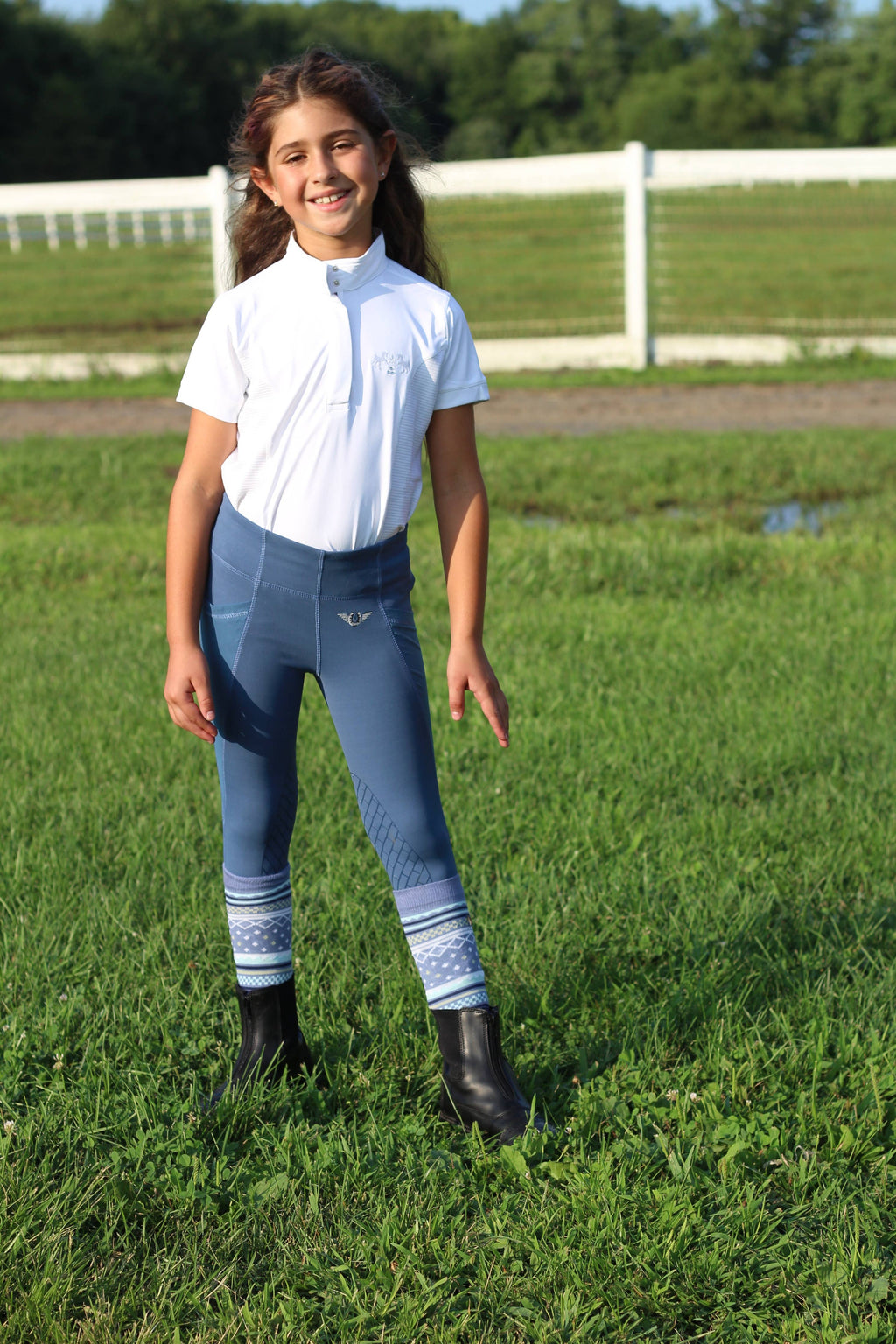 Equine Couture Children's Cara Short Sleeve Show Shirt: White / Small