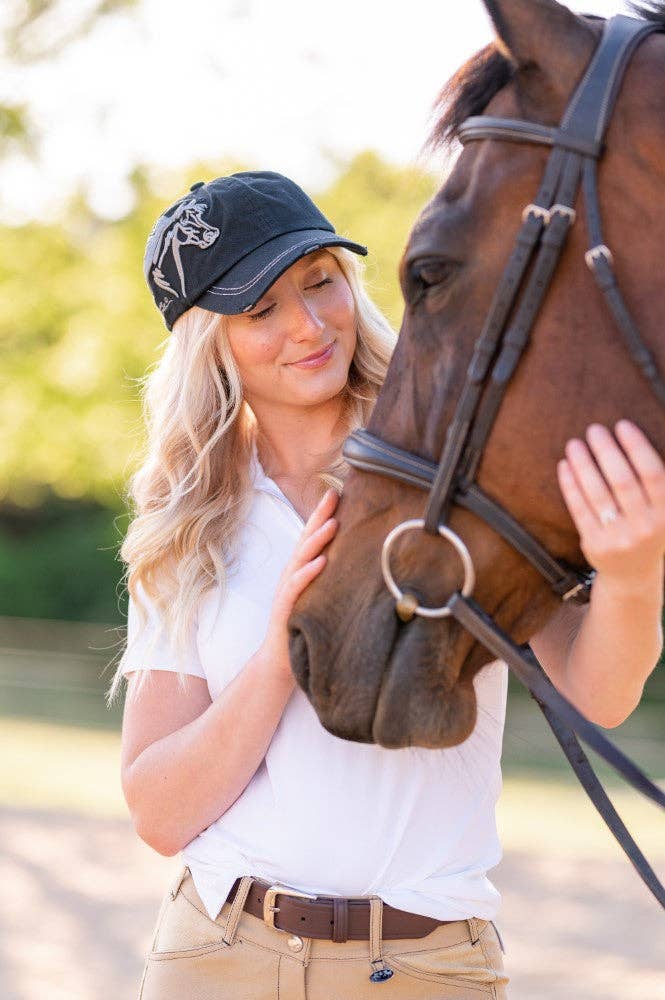 AWST Int'l Lila 3D Horse Head Cap: Espresso