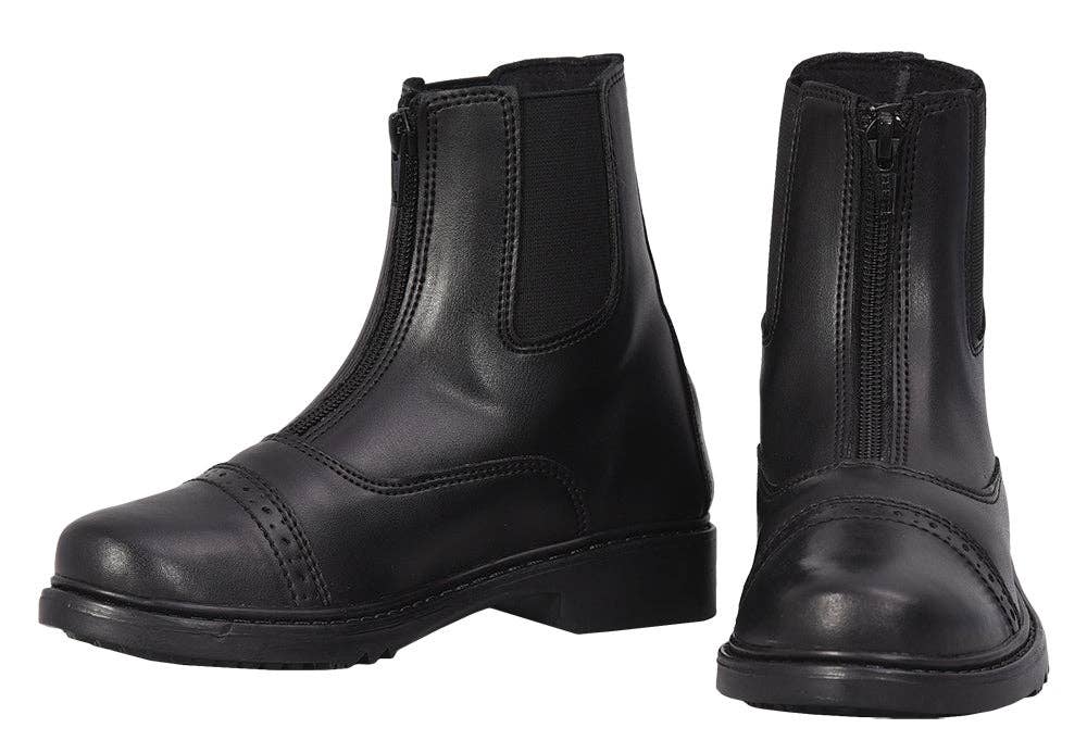 TuffRider Children's Starter Front Zip Paddock Boots: Mocha / 5