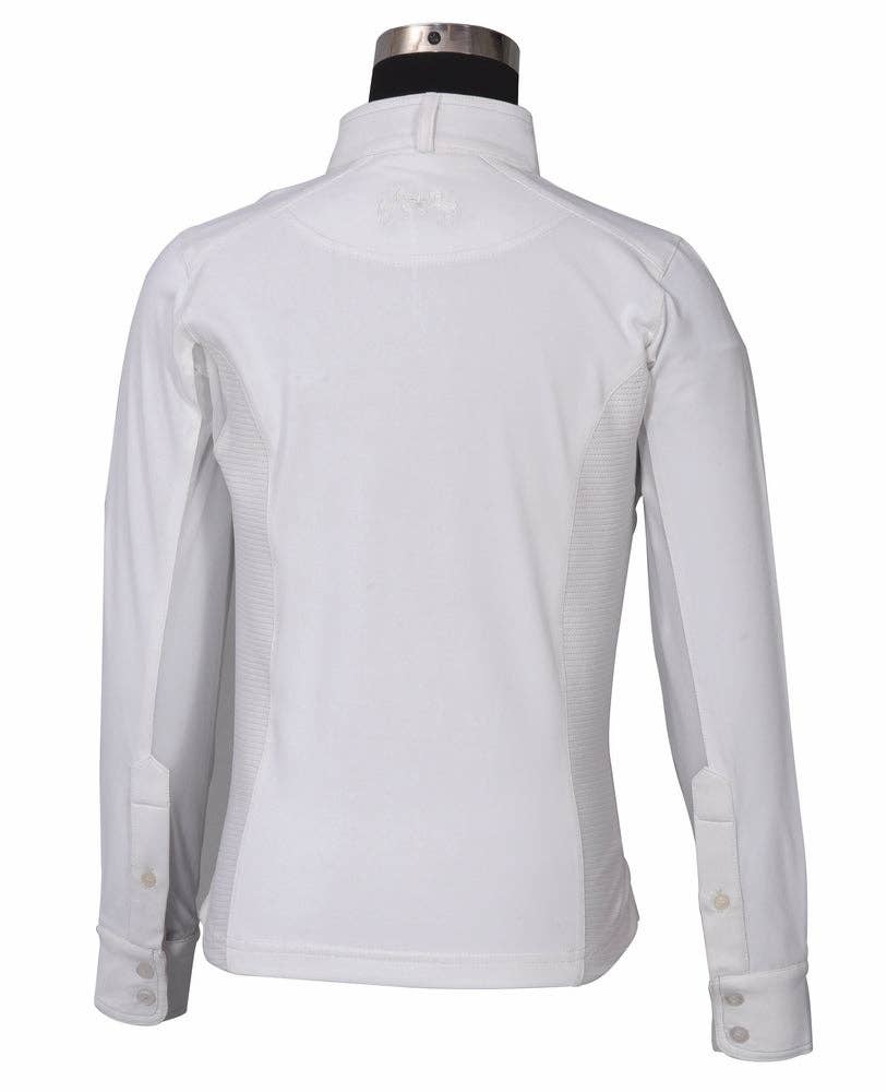 Equine Couture Children's Cara Long Sleeve Show Shirt: White / Small
