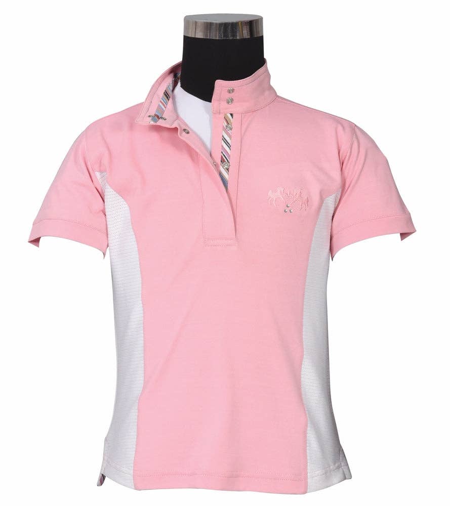 Equine Couture Children's Cara Short Sleeve Show Shirt: White / Medium