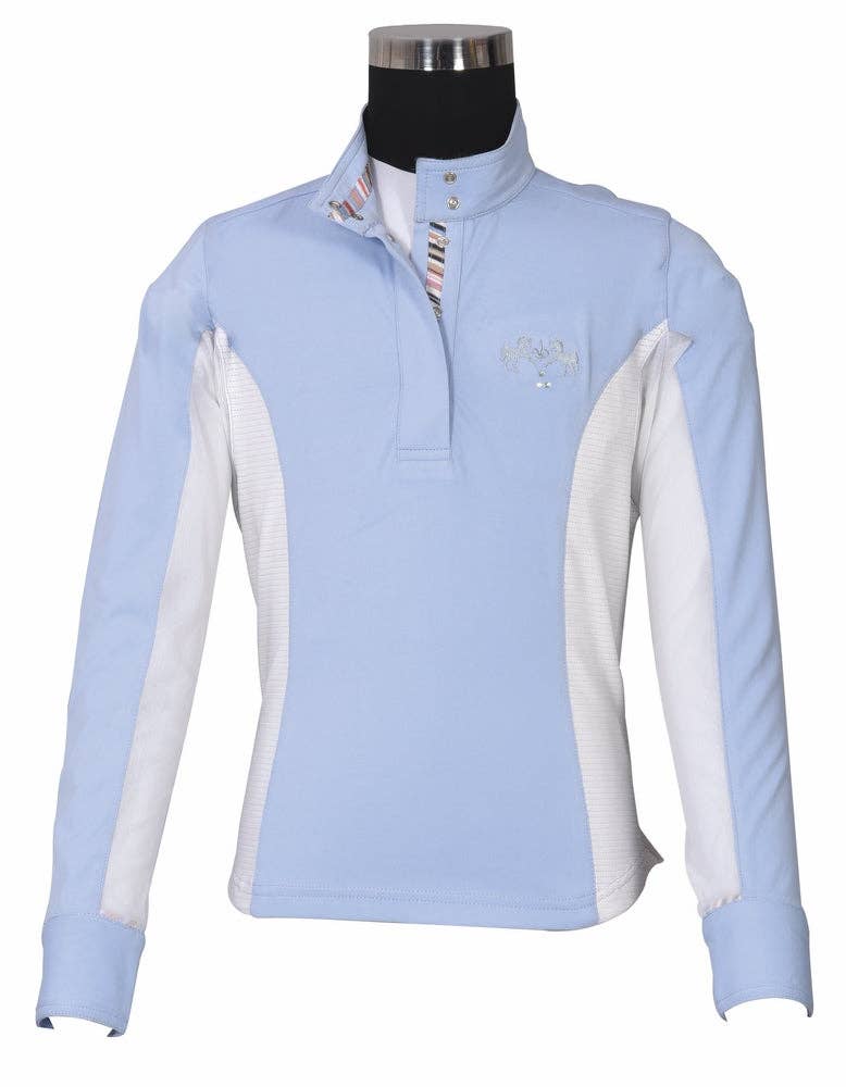 Equine Couture Children's Cara Long Sleeve Show Shirt: White / Small