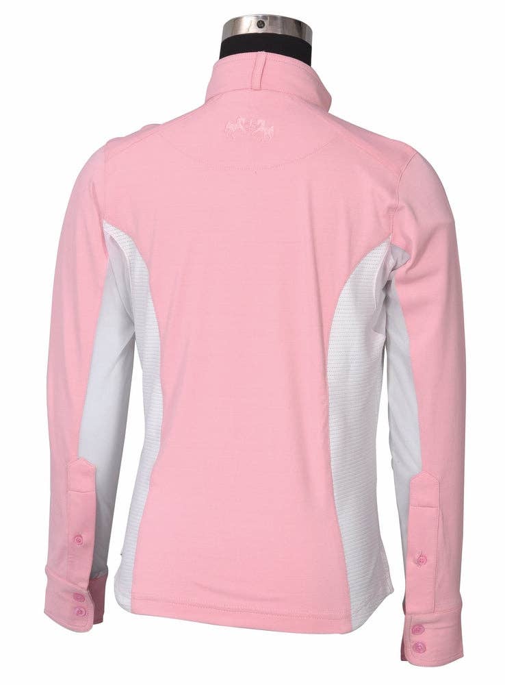 Equine Couture Children's Cara Long Sleeve Show Shirt: White / Small