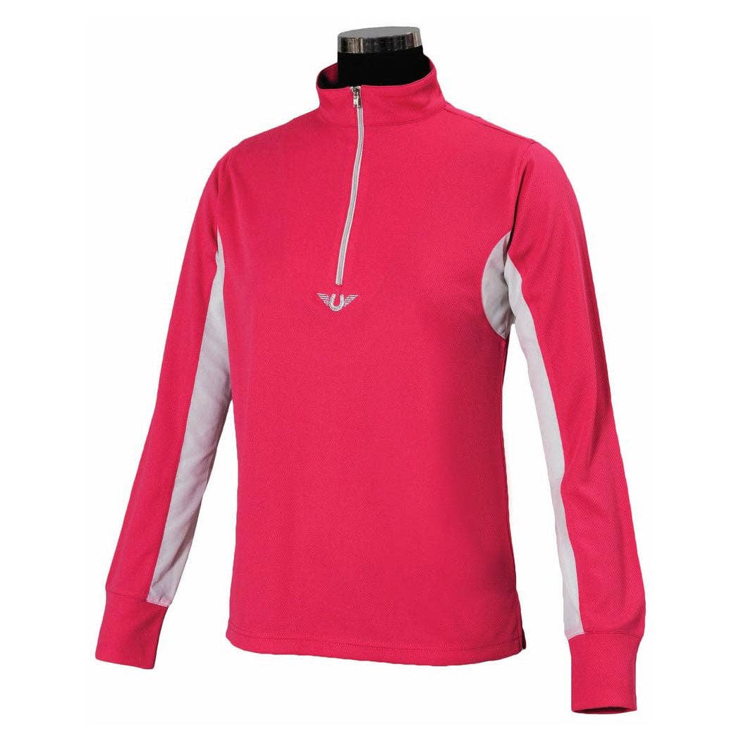 TuffRider Children's Ventilated Technical Long Sleeve Shirt: Petal Pink / Large