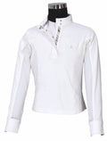 Equine Couture Children's Cara Long Sleeve Show Shirt: White / Medium