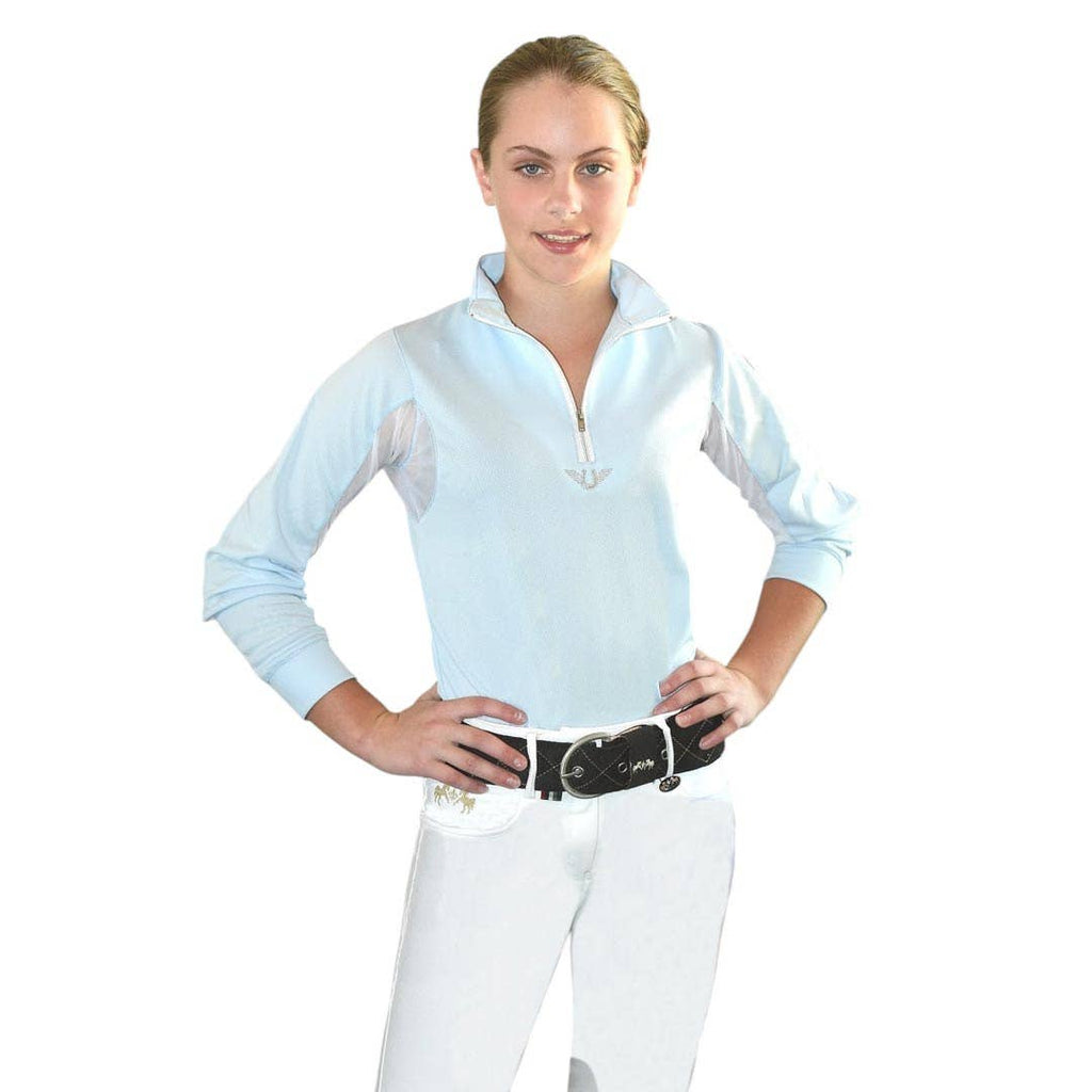 TuffRider Children's Ventilated Technical Long Sleeve Shirt: Petal Pink / Large