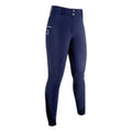 HKM Comfort- Style Silicone Full Seat Riding Breeches: Deep Blue / 14-15