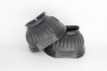 TuffRider Komplett No Turn Bell Boots Ribbed with Reinforced Hook and Loop Closure: Black / M