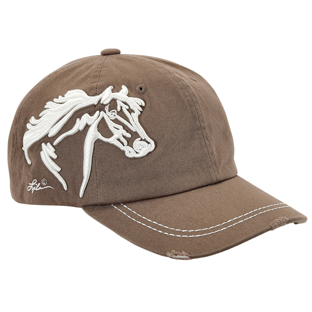 AWST Int'l Lila 3D Horse Head Cap: Espresso