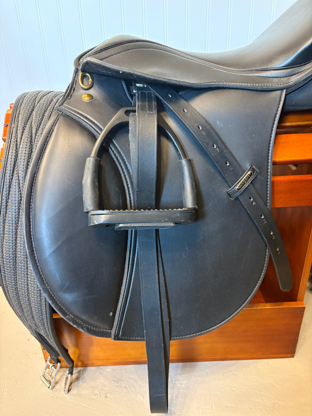 16” Riviera Newport Synthetic Lightweight Saddle includes stirrups, leathers and girth
