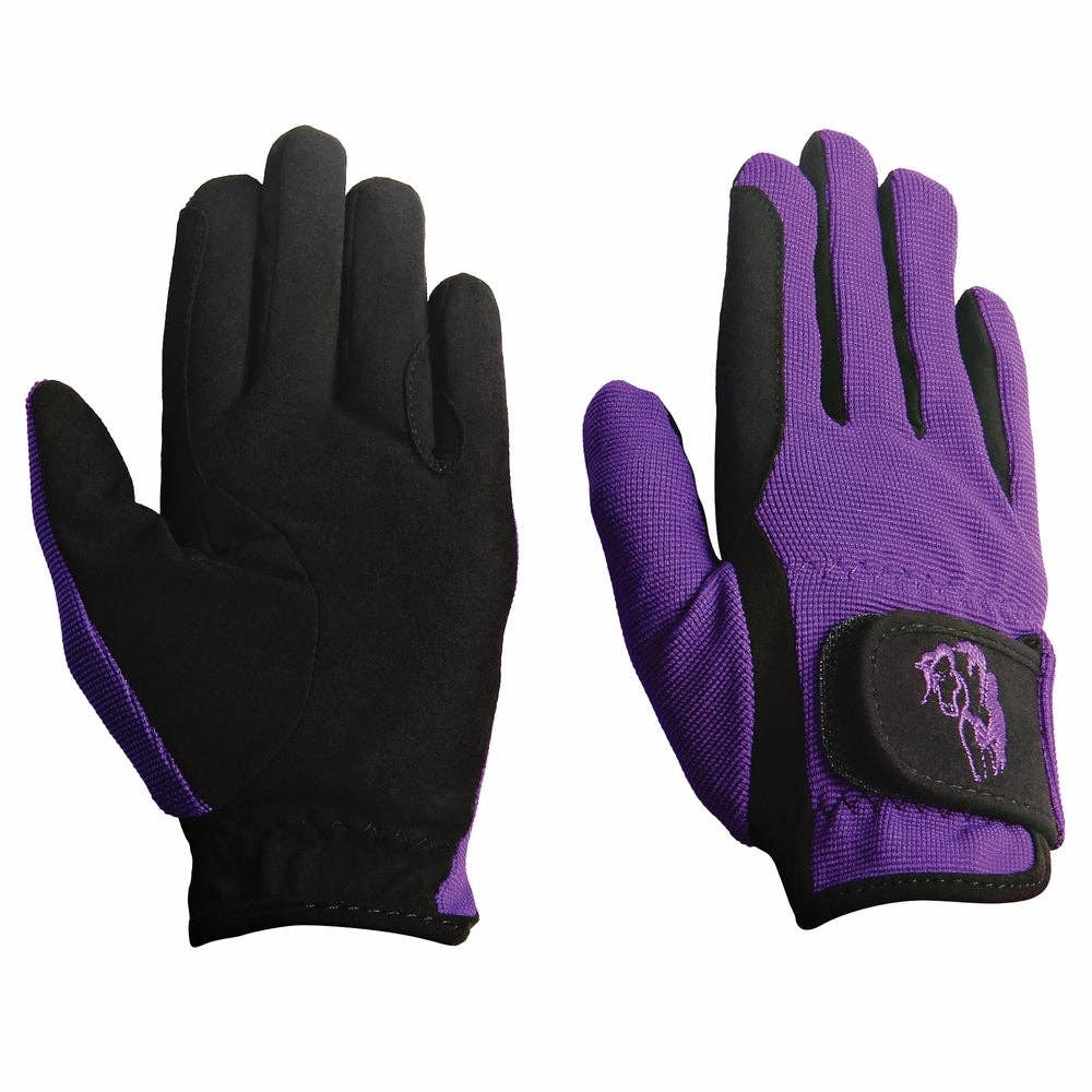 TuffRider Children's Performance Riding Gloves: Purple / M