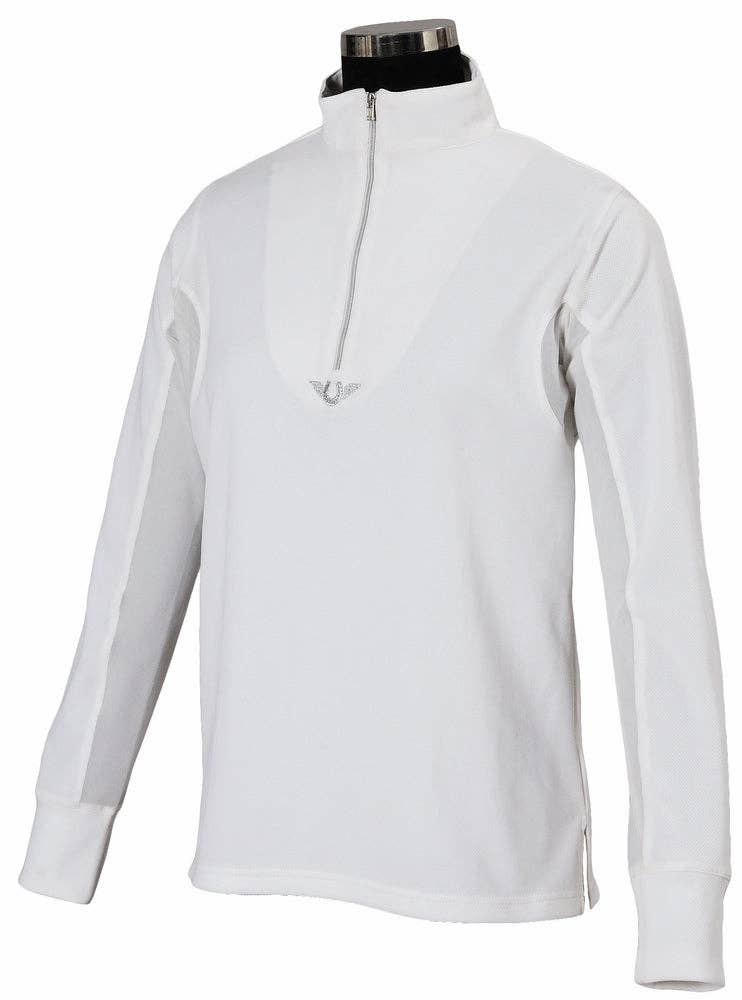 TuffRider Children's Ventilated Technical Long Sleeve Shirt: White / Medium