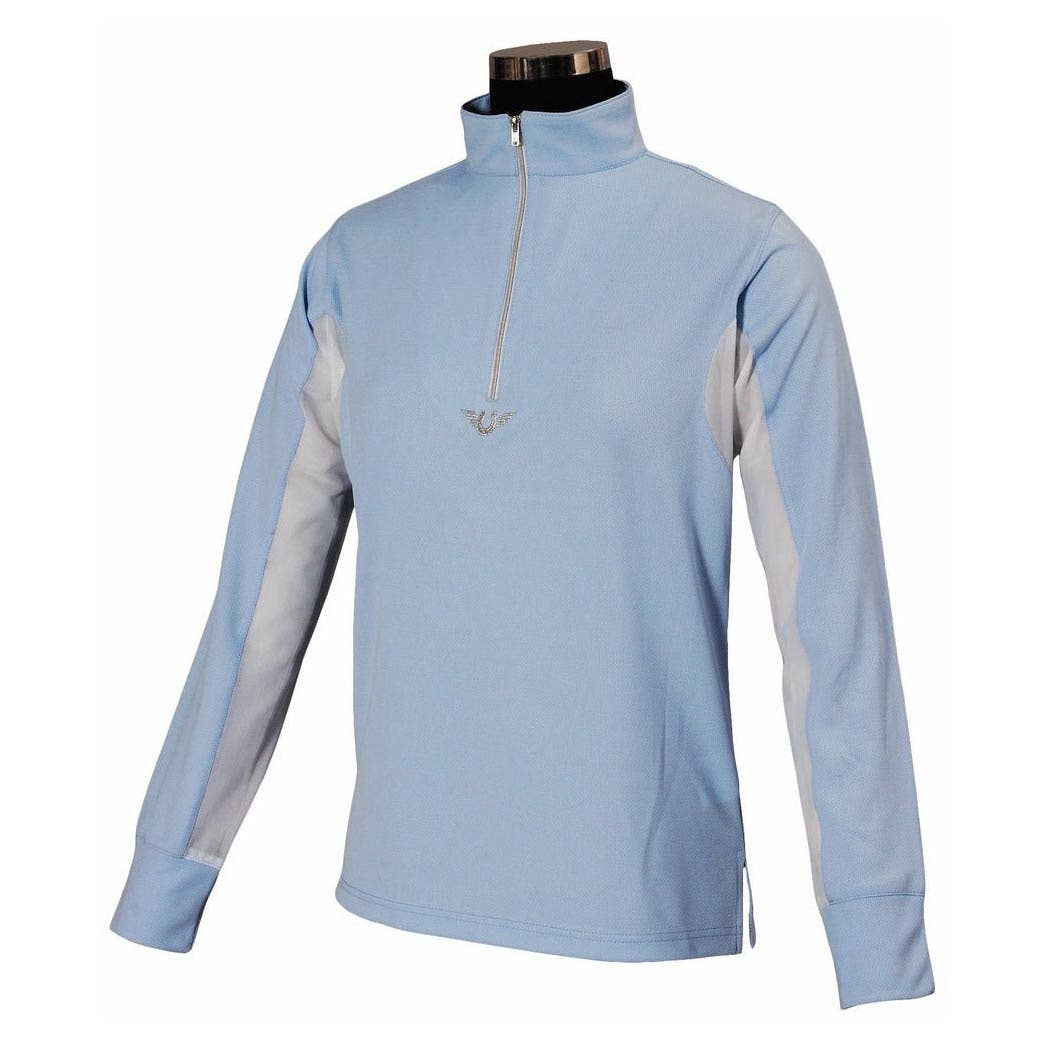 TuffRider Children's Ventilated Technical Long Sleeve Shirt: Petal Pink / Large