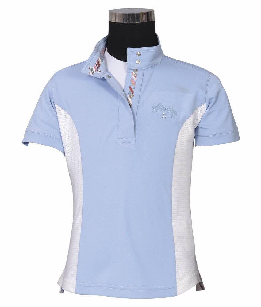 Equine Couture Children's Cara Short Sleeve Show Shirt: White / Medium
