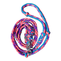 Braided Barrel / Roping Reins 8 ft with 2 Nickel Plated Scissor Snaps Multi Tone Colors: Sky Blue/Hot Pink/Purple #55041