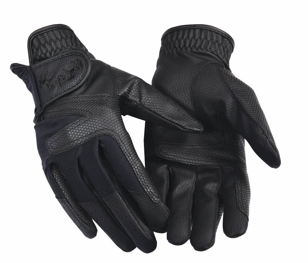 Equine Couture Ladies Stretch Show Riding Gloves: Black / S