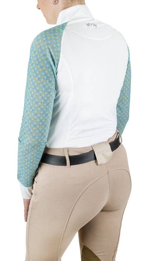 Equine Couture Women Smyrna Printed Long Sleeve Show Shirt: Wines / 1X