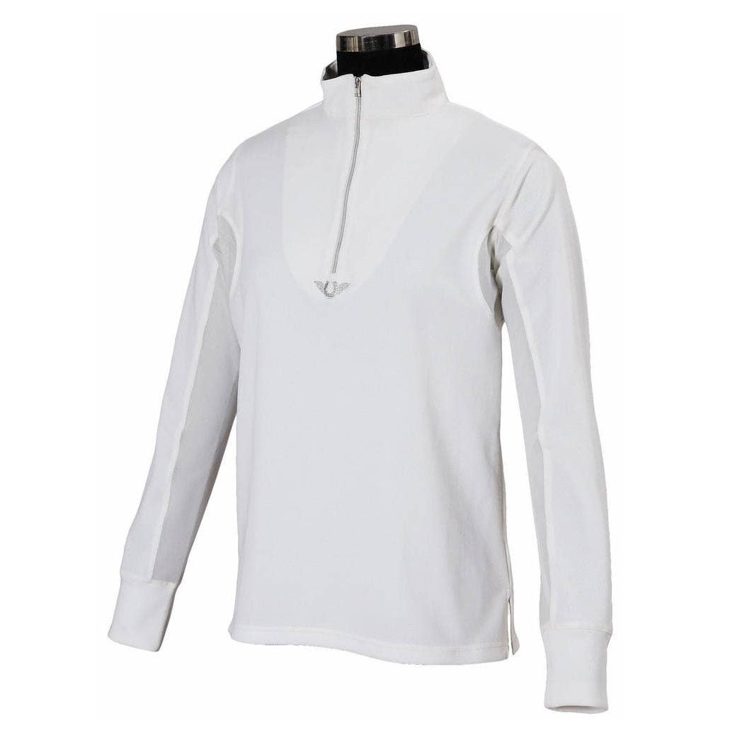 TuffRider Children's Ventilated Technical Long Sleeve Shirt: Aqua / Medium