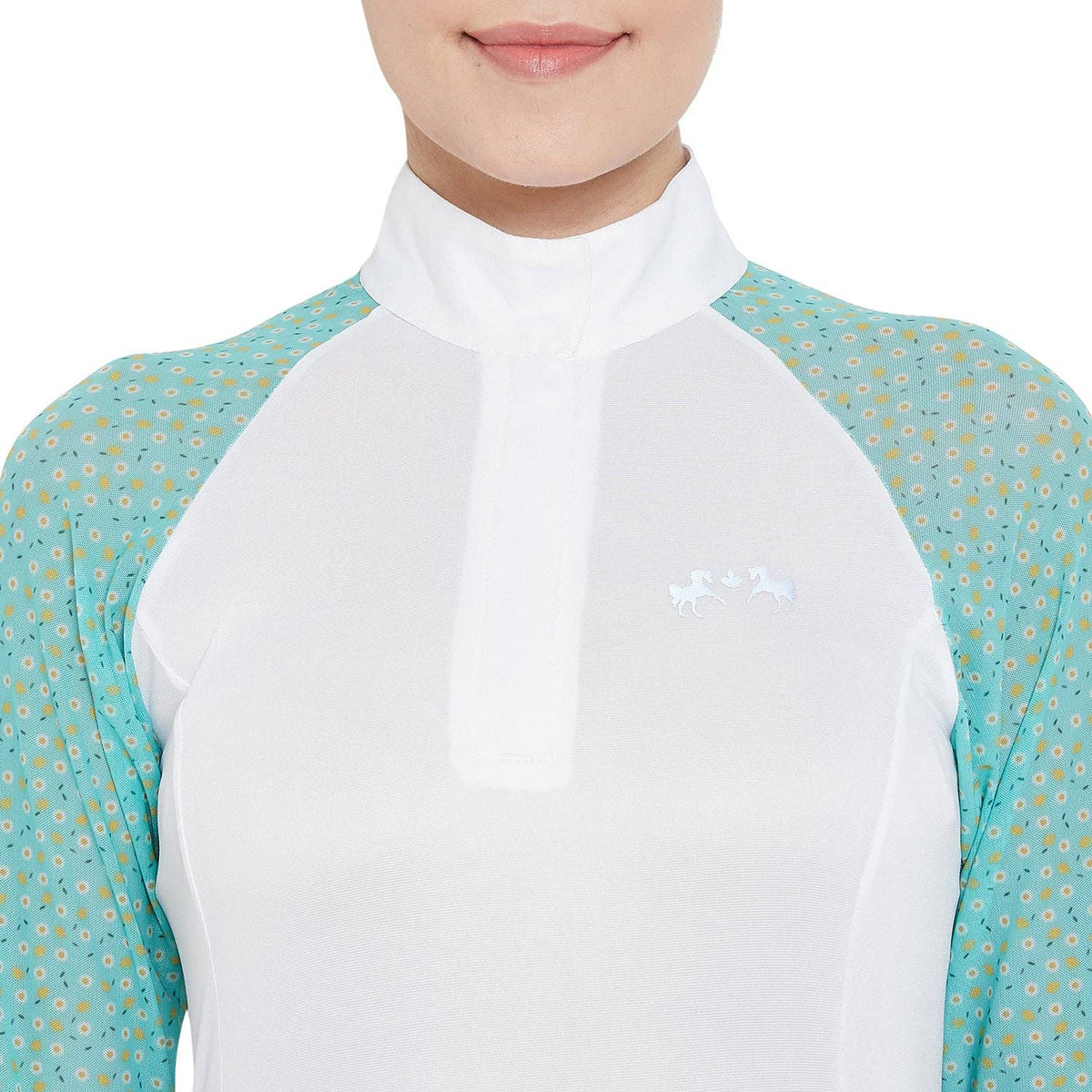 Equine Couture Women Smyrna Printed Long Sleeve Show Shirt: Wines / 1X
