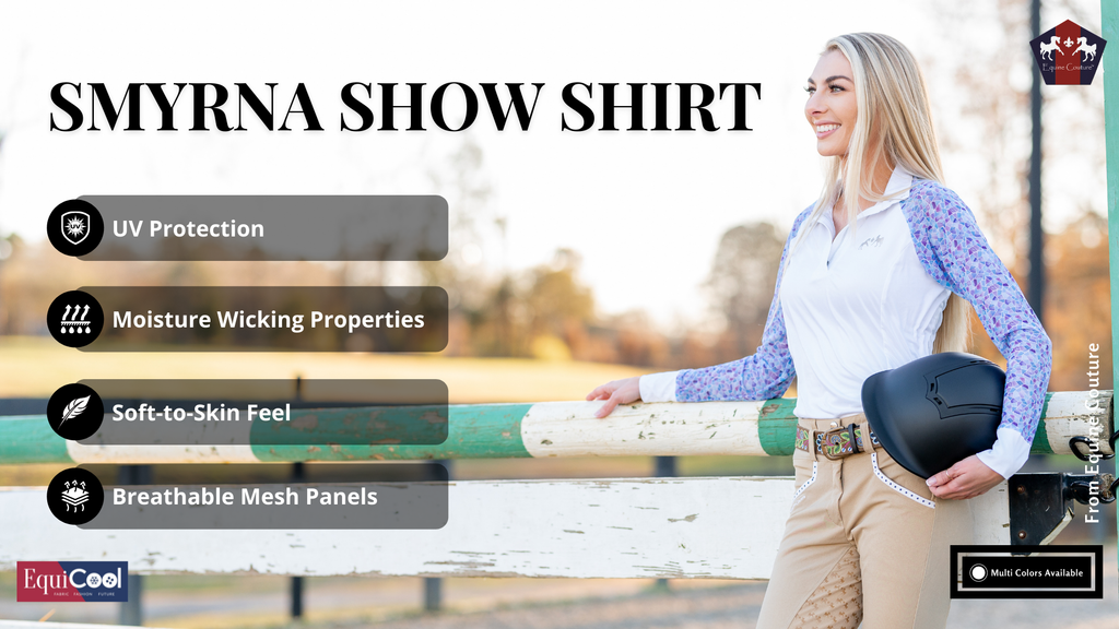 Equine Couture Women Smyrna Printed Long Sleeve Show Shirt: Wines / 1X