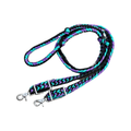 Braided Barrel / Roping Reins 8 ft with 2 Nickel Plated Scissor Snaps Multi Tone Colors: Black/Purple/Turquoise #55039