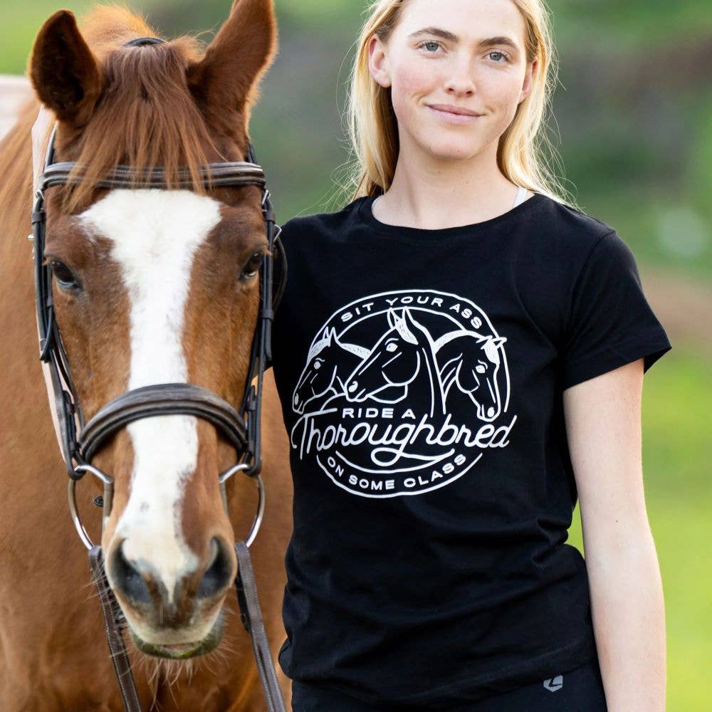 Dapplebay Ride A Thoroughbred Tee: Black / S